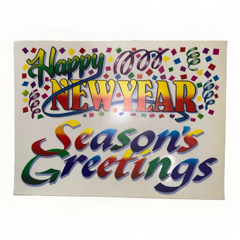 Vtg Super Signs Window Clings 12 Sheets NOS Christmas Halloween Holiday Decor